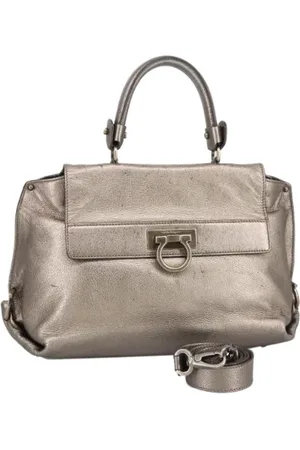 Salvatore Ferragamo Femme, Pre-owned, Gris, Taille: ONE Size Pre-owned Cuir sacs-main