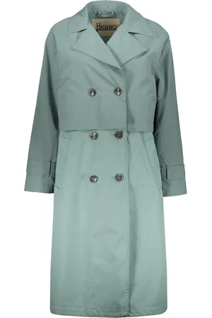 HERNO Femme, Manteaux, Vert, Taille: 42 FR Trench-coat superposé avec col à revers
