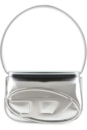 Diesel Femme, Sacs, Gris, Taille: ONE Size Sac à bandoulière en cuir avec logo D
