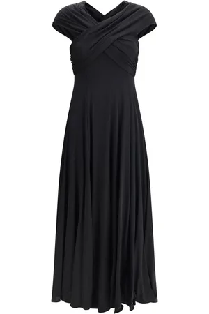 Khaite Femme, Robes, Noir, Taille: 42 FR Robe Longue à Épaules Dénudées et à Volants