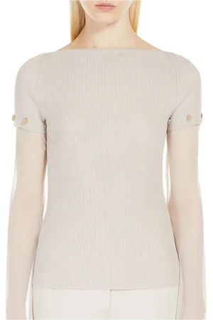 Sportmax Femme, Pulls, , Taille: 42 FR Haut en viscose stretch tortora