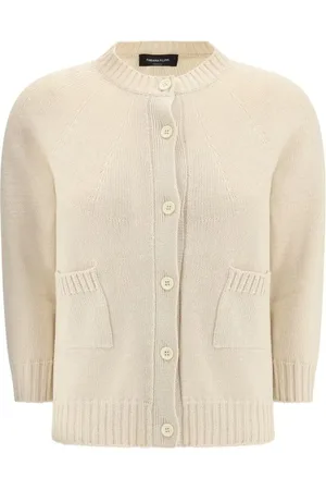 Fabiana Filippi Femme, Pulls, , Taille: 40 FR Cardigan en Coton Côtelé avec Fermeture à Bouton