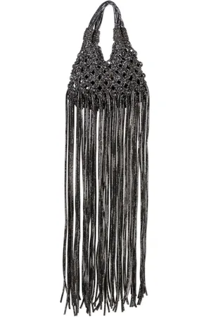 Hibourama Femme, Sacs, Noir, Taille: ONE Size Sac noir à franges