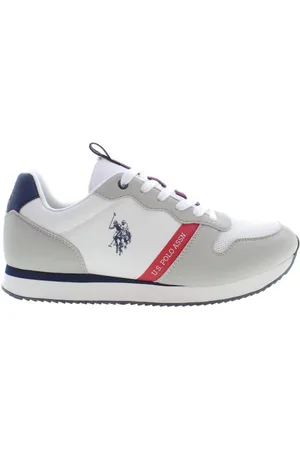 U.S. Polo Assn. Homme, Chaussures, Multicolore, Taille: 43 EU Baskets en Polyester Blanc avec Détails Contrastants