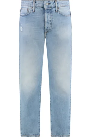 Acne Studios Homme, Jeans, Bleu, Taille: W32 Jean droit avec surpiqûres contrastées