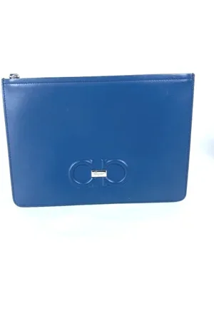 Salvatore Ferragamo Femme, Pre-owned, Bleu, Taille: ONE Size Pre-owned Cuir pochettes-minaudieres
