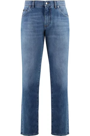Dolce & Gabbana Homme, Jeans, Bleu, Taille: M Jean en coton avec détails métalliques