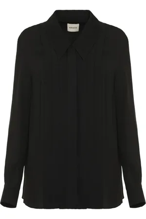 Khaite Femme, Blouses et Chemises, Noir, Taille: 36 FR Chemise en Soie Plissée
