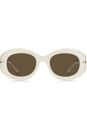 HUGO BOSS Femme, Accessoires, Blanc, Taille: ONE Size Lunettes de Soleil Élégantes avec Protection UV3 et Logo