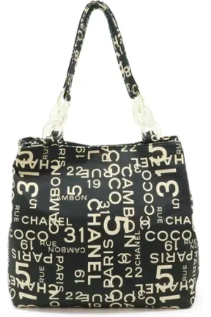CHANEL Femme, Pre-owned, Noir, Taille: ONE Size Pre-owned Toile sacs-ports-paule
