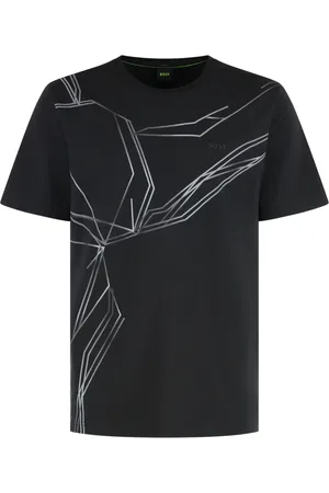 HUGO BOSS Homme, Tops, Noir, Taille: XS T-shirt col rond côtelé en coton