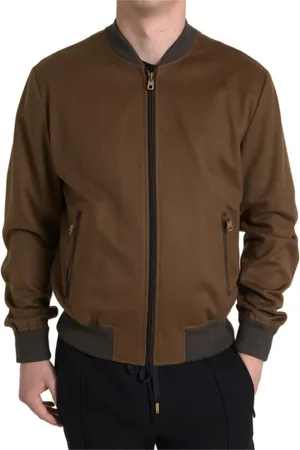 Dolce & Gabbana Homme, Vestes, Brun, Taille: S Blouson Bomber en Cachemire Marron