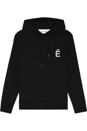 Etudes Homme, Sweatshirts et sweats à capuche, Noir, Taille: L Sweat à Capuche en Coton Noir avec Logo Avant