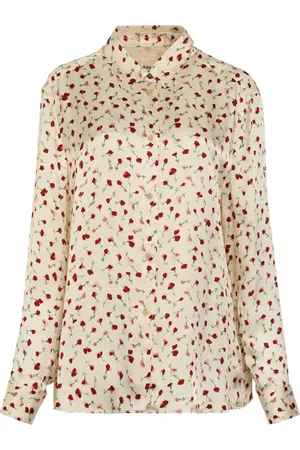 Khaite Femme, Blouses et Chemises, , Taille: 36 FR Chemise en soie imprimée Ourlet arrondi