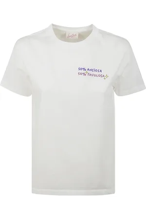 MC2 SAINT BARTH Femme, Tops, Blanc, Taille: 42 FR T-shirt en coton à manches courtes avec impression