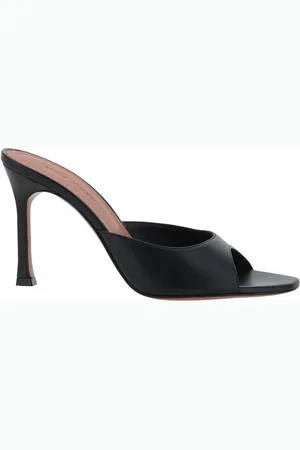 Amina Muaddi Femme, Chaussures, Noir, Taille: 38 EU Sandales à talon aiguille géométriques