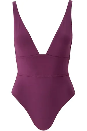 Melissa Odabash Femme, Maillots de bain, Rouge, Taille: 40 FR Maillot de bain Caribbean Bordeaux col en V SPF 50+