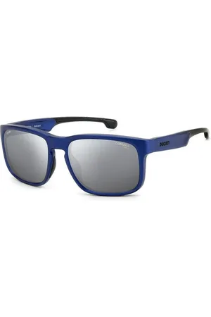 Carrera Homme, Accessoires, Bleu, Taille: ONE Size Lunettes de Soleil Carrées Bleues avec Protection UV