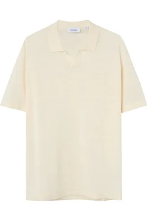 Les Deux Homme, Tops, Blanc, Taille: S Polo T-shirt Blanc Enmanuel