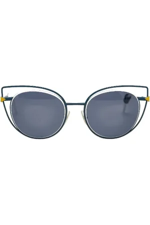 Fendi Femme, Pre-owned, Bleu, Taille: ONE Size Pre-owned Plastique lunettes-de-soleil