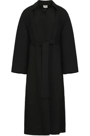 Khaite Femme, Manteaux, Noir, Taille: 36 FR Manteau en mélange viscose avec ceinture et poches