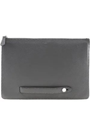 Fendi Homme, Pre-owned, Gris, Taille: ONE Size Pre-owned Cuir pochettes-minaudieres