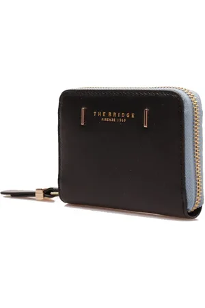 The Bridge Femme, Accessoires, Noir, Taille: ONE Size Mini Portefeuille en Cuir Carré à Glissière
