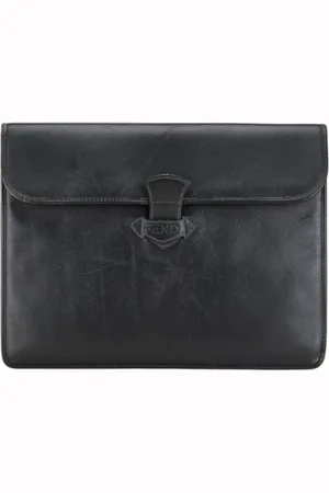 Fendi Homme, Pre-owned, Noir, Taille: ONE Size Pre-owned Cuir pochettes-minaudieres