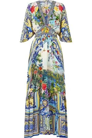Camilla Femme, Robes, Multicolore, Taille: 42 FR Robe en soie avec volant à l
