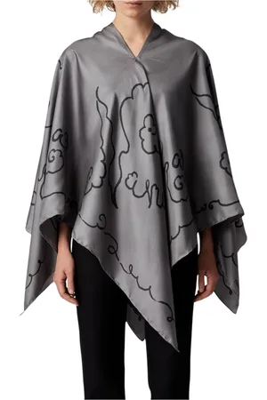 Nanushka Femme, Vestes, Gris, Taille: ONE Size Écharpe en Soie Imprimé Nuages