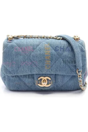 CHANEL Femme, Pre-owned, Bleu, Taille: ONE Size Pre-owned Denim sacs-chanel