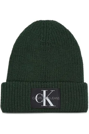 Calvin Klein Homme, Accessoires, Vert, Taille: ONE Size Chapeau & Bonnet en Coton Vert