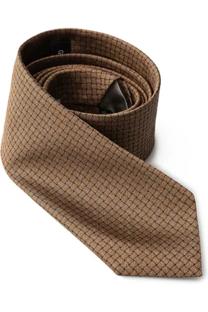 Giorgio Armani Homme, Accessoires, Brun, Taille: ONE Size Cravate en Soie Bronze Motif Jacquard