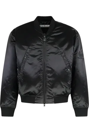 Acne Studios Homme, Vestes, Noir, Taille: M Bomber en Nylon avec Bords Côtelés