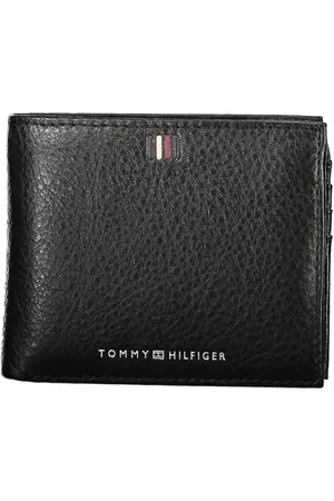 Tommy Hilfiger Homme, Accessoires, Noir, Taille: ONE Size Portefeuille élégant en cuir noir avec beaucoup de rangement