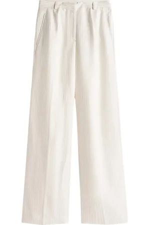 Tommy Hilfiger Femme, Pantalons, Gris, Taille: 36 FR Pinstripe Wide Leg Pants