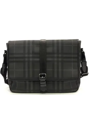 Burberry Homme, Pre-owned, Gris, Taille: ONE Size Pre-owned Tissu sacs-ports-paule