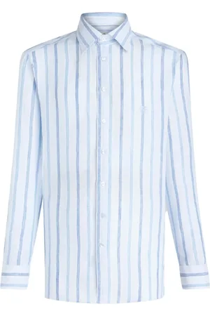 Etro Homme, Chemises, Bleu, Taille: 2XL Chemise Slim Fit à Rayures Bleues
