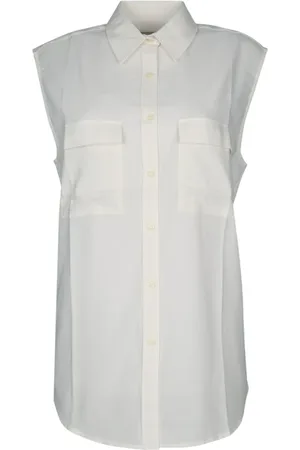 Calvin Klein Femme, Blouses et Chemises, Blanc, Taille: 36 FR Chemise en Voile de Coton NS