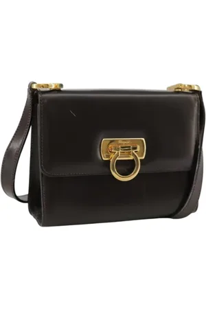 Salvatore Ferragamo Femme, Pre-owned, Brun, Taille: ONE Size Pre-owned Cuir sacs-ports-paule