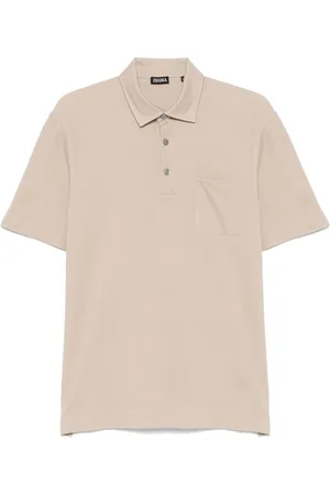Ermenegildo Zegna Homme, Tops, , Taille: L Chemise à Manches Courtes Sable