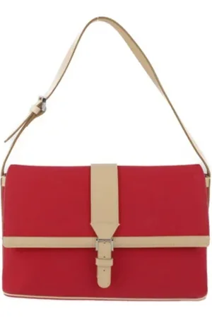 Burberry Femme, Pre-owned, Rouge, Taille: ONE Size Pre-owned Toile sacs-main