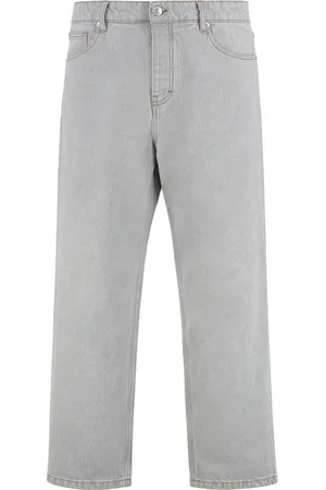 Ami Homme, Jeans, Gris, Taille: W33 Jean droit avec surpiqûres contrastantes