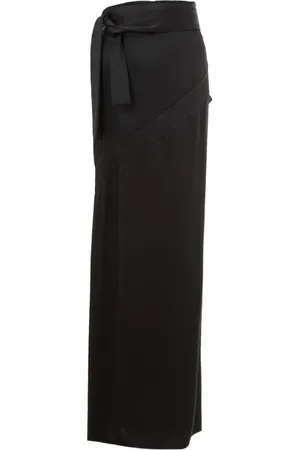 Tom Ford Femme, Jupes, Noir, Taille: 42 FR Jupe Crayon Longue en Satin Noir