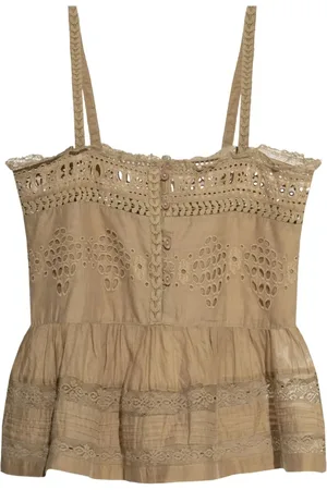 Isabel Marant Femme, Tops, , Taille: 40 FR Haut en Coton Kaki Clair