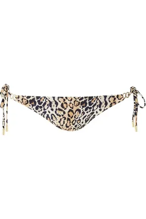 Melissa Odabash Femme, Maillots de bain, Multicolore, Taille: 36 FR Bas de Bikini léopard avec Détails Dorés