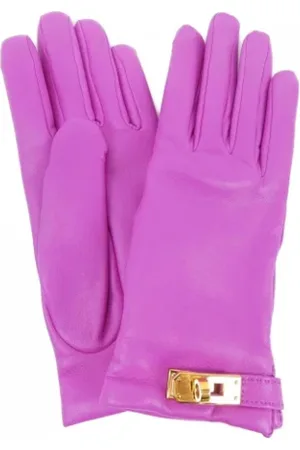 Hermès Femme, Pre-owned, Rose, Taille: ONE Size Pre-owned Cuir gants