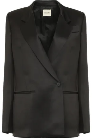 Khaite Femme, Vestes, Noir, Taille: 40 FR Blazer à double boutonnage avec revers en satin