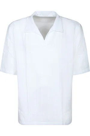 OFFICINE GENERALE Homme, Tops, Blanc, Taille: M Polo à Rayures Texturé