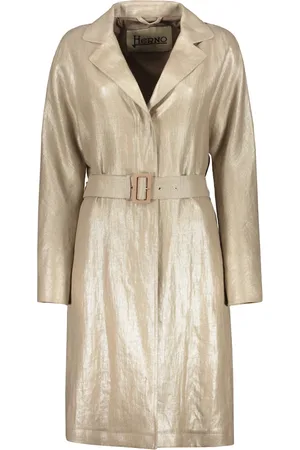 HERNO Femme, Manteaux, , Taille: 44 FR Trench en lin avec col à revers